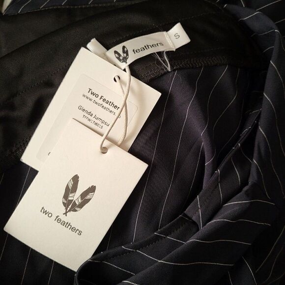 Asymmetrical Pinstripe Jumpsuit Size Small - Picture 5 of 7